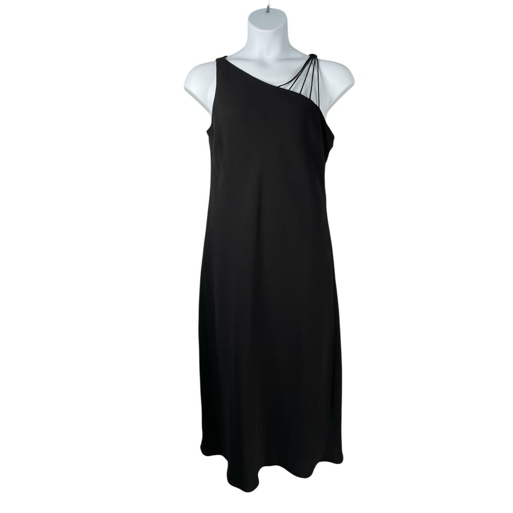 Evan‎ Picone Dress 16 Strappy One Shoulder Vtg Formal Occasion Midi Glam Goth